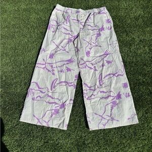Open Edit Womens Pajama Pant Cream purple XL